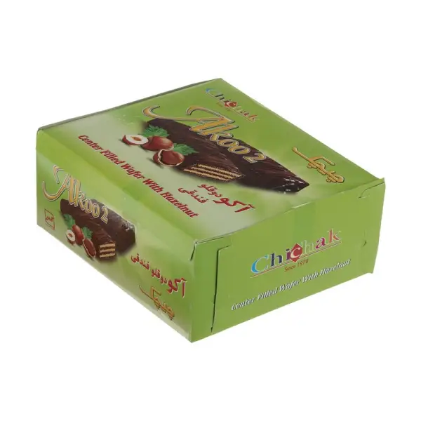 ویفر شکوپای شکلاتی چیچک با طعم کاپوچینو - ۵۵ گرم بسته ۱۲ عددی
