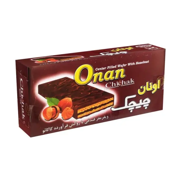 ویفر مغز فندق با روکش فرآورده کاکائویی چیچک - ۴۰ گرم بسته ۲۴ عددی