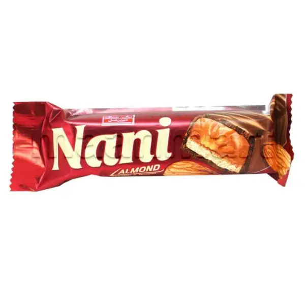 شکلات نانی کارامل و مغز بادام شیرین عسل - ۴۰ گرم بسته ۲۴ عددی