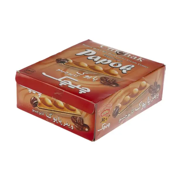 ویفر پاپوک چیچک با طعم کاپوچینو - ۲۵ گرم بسته ۲۴ عددی